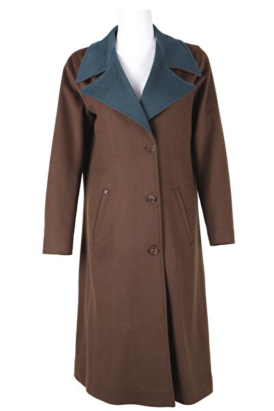 BLU Geniş Yaka Üç Düğme Kapanış Manto