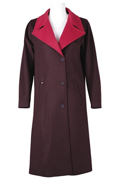 BLU Geniş Yaka Üç Düğme Kapanış Manto