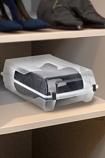 Meleni Home 5 Adet Bot Ayakkabı Kutusu - Şeffaf Ayakkabı Saklama Kutusu Düzenleyici Organizer Seyahat Kutusu