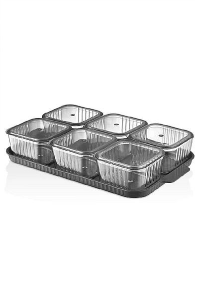 KÜÇÜK EW 13 Pieces Breakfast Set with 6 Compartments Tray and Non-Breathable Lid