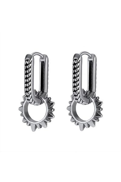 northstarshop Gothic Design Punk Accessory Long Hoop 316l Steel Men's Earrings