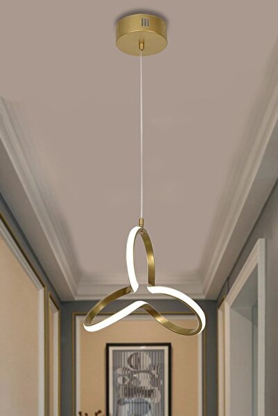 RANSOM Orjinal Yonca Modern Gold Kasa Beyaz Işık Led Avize Yonca Ledli Avize