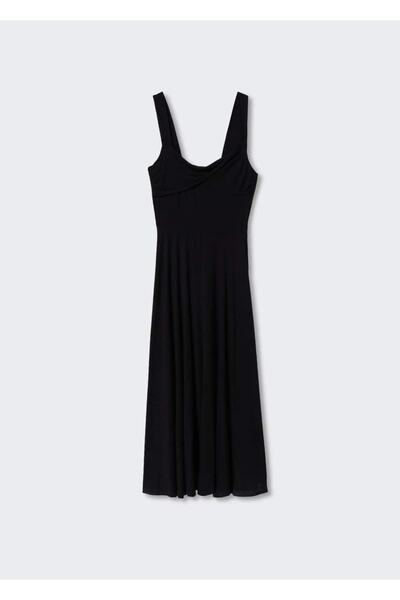 MANGO Woman Drape Yaka Elbise