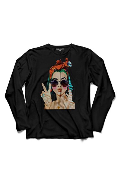 Kendim Seçtim Yoko Fashion detaljna majica za devojčice Štampano dugih rukava