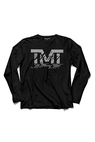 Kendim Seçtim Muška crna TMT majica sa logotipom The Money Team, dugi rukav T...