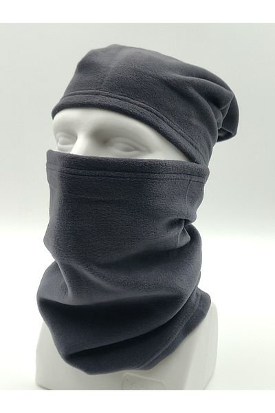 AXE SPORTSWEAR Set of 2 Drawstring Thermal Fleece Neck Collar that Can Become a Winter Hat and Beret