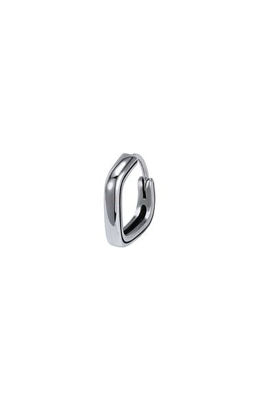 northstarshop Men's Biker Classic 316L Steel Earrings - Square Design, Snap Ring