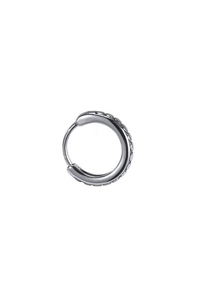 northstarshop Dot Embroidered Ring Classic Snap-on Gray 316l Steel Men's Earrings