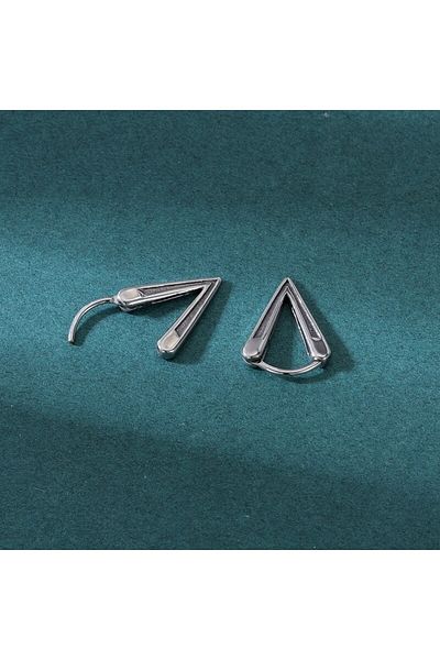 northstarshop Mini Triangle Spike Small High Polishing 316l Steel Men's Earrings