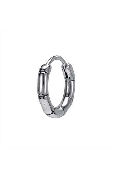 northstarshop Plain Classic Cutout Hoop Design 316l Steel Men's Earrings