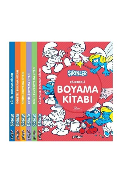 Pogo Çocuk Şirinler Boyama Kitapları Seti-6 Kitap Takım