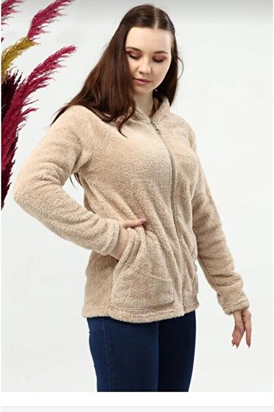 ABB Cardigan de pluș cu glugă și fermoar