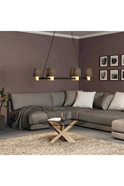 Eglo 43782 "EDALE" 110 Cm Yüksekliğinde Çelik, Ahşap Siyah, Kahverengi Sarkıt...