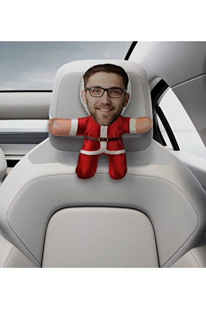 Bk Gift Gift Kişiye Özel Noel Baba Tasarımlı Araç Koltuk Bebek Yastığı-1