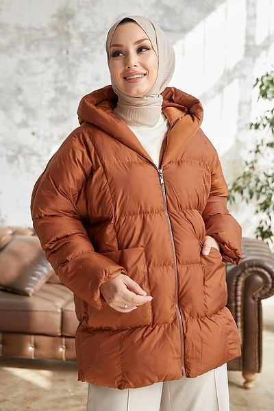 InStyle Mona Casual Puffer Coat - Tan
