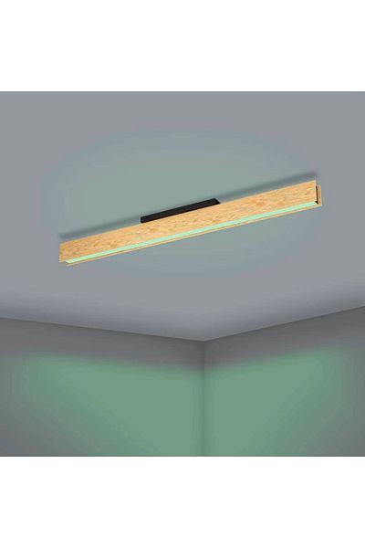 Eglo 900387   - Anchorena-Z Brown Black Wood Steel Led Ceiling Lamp Ip20 Max Indoor