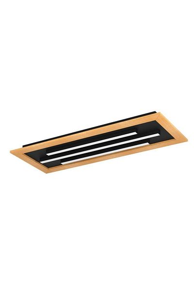 Eglo 900604   Black & Brown Steel & Wood Led Ceiling Light - Ip20 Max: 2