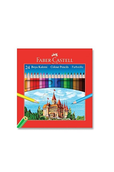 Faber Castell علبة من الورق المقوى بحجم كامل لقلم تلوين 24 لونًا