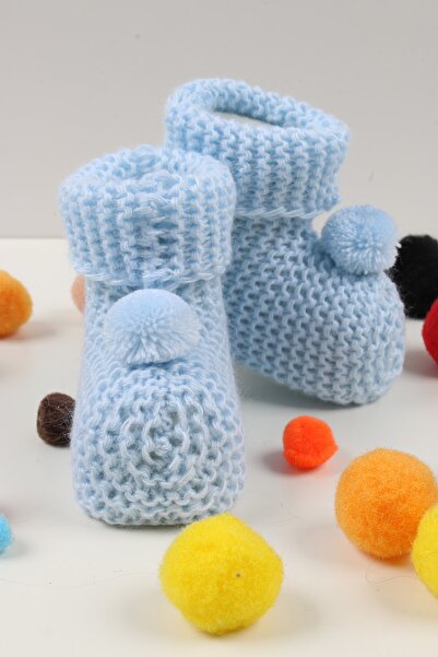 Melekpare Newborn Baby Booties Gift Knitted Knitwear Links Pompom Baby Booties