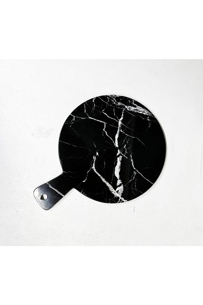 Modestmar Natural Black Marble Round Cutting Board - Serving Plate