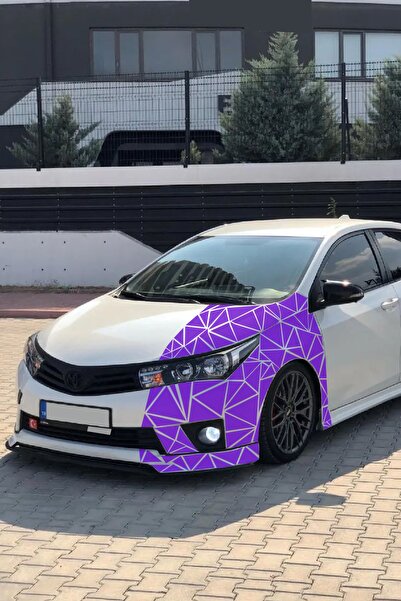 STİCKERCI BEY رقائق طلاء السيارة المموهة المثلثة باللون الأرجواني بطول 1 متر ...