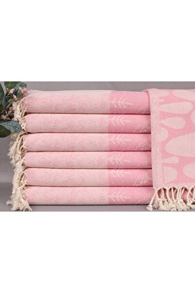 Kayra Export Peştemal Pembe Şık Tasarım Küçük Boy Peşkir 45x90 Cm Küçük Peşkir