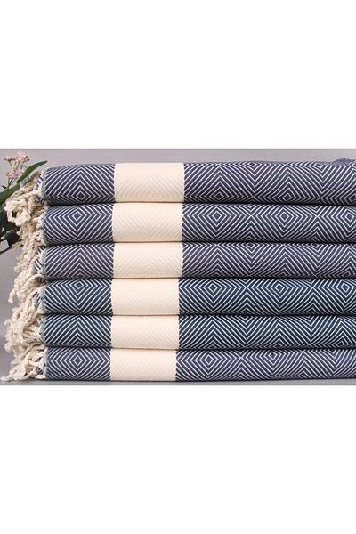 Kayra Export بيشتيمال أزرق كحلي 100x200 سم قطن بيشتيمال
