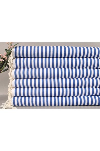 Kayra Export بيشتيمال ساكس ديكور حمام أزرق حجم صغير 45x100 سم قطن بيشتيمال