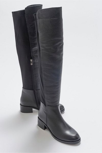 LuviShoes 1177 Černé kožené dámské boty