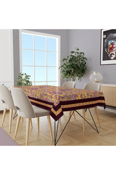 Adawall Purple Damask Pattern Tablecloth 160x220cm