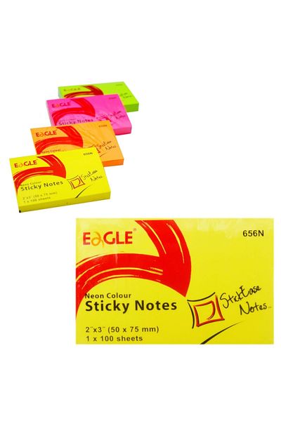 Eagle 50x75 Mm Neon Color Adhesive Note Paper 100 Sheets (656n) Yellow
