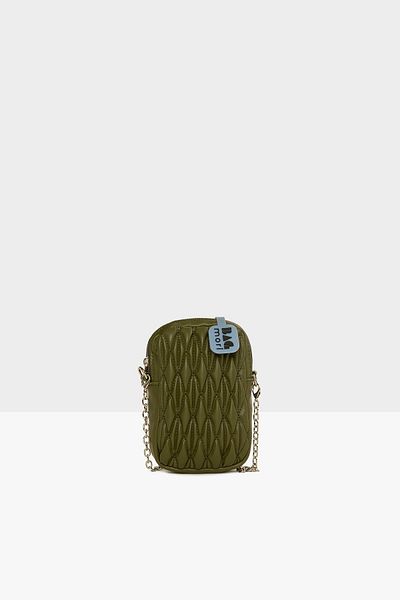 Bagmori Khaki Women's Drawstring Embroidered Phone Case M000007838