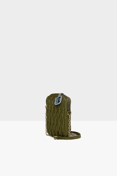 Bagmori Khaki Women's Drawstring Embroidered Phone Case M000007838