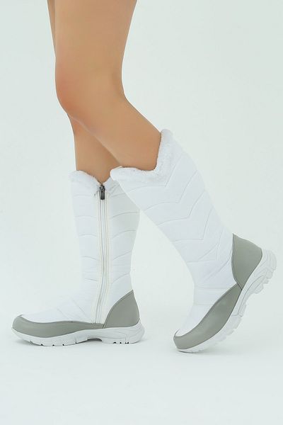 Efal Shoes Cizme de zăpadă lungi, albe, impermeabile, de damă