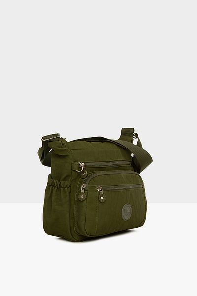 Bagmori Khaki Women's Large Multi-Zipper Detailed Parachute Bag M000007817
