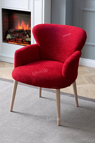 LOVİSSE HOME Kırmızı Teddy Berjer , Salon, Balkon, Ofis, Bekleme, Güzellik Merkezi