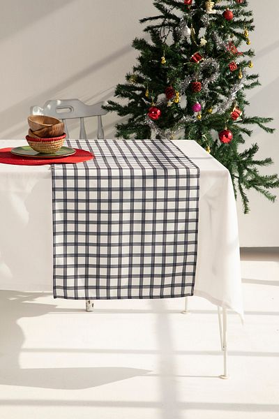 AYSHOME Ays Home Runner în carouri alb-negru