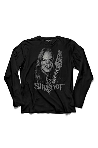 Kendim Seçtim Slipknot Mick Thomson Slip Knot Silueta Logo 2 Majica sa dugim ...