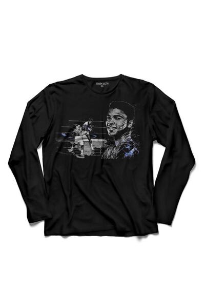 Kendim Seçtim Muhammad Ali Clay Smile Bokserska majica dugih rukava