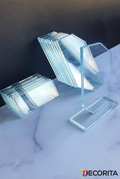 Decorita Plaket | Kristal Cam Plaket | Şekil-3 | Baskısız | 10'lu Takım