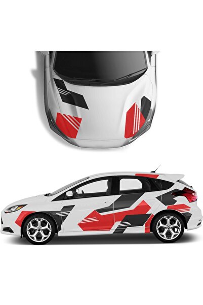 Vegatasarım Oto Araba Yan Kapı Sticker Çıkartma - Focus Trend - 2 Renkli (öze...