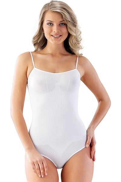 Emay New Season White Seamless Rope Strap Snap-On Women's Bodysuit