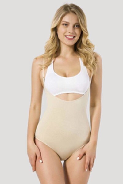 Emay Kadın Ten Seamless Göğsü Açık Slip Korse 2023