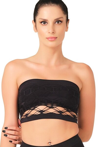 Emay Жіночий чорний двошаровий бюстгальтер без бретелей 4050s