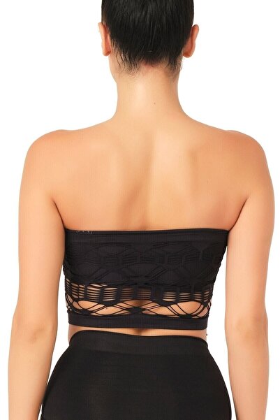 Emay Жіночий чорний двошаровий бюстгальтер без бретелей 4050s