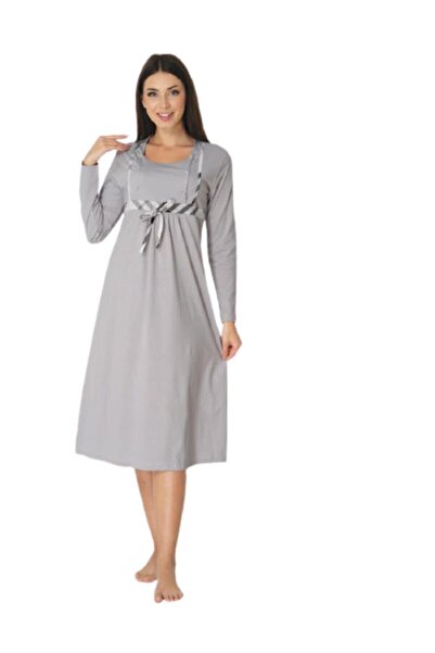 Effortt 8083 Γκρι γυναικείο νυχτικό εγκυμοσύνης