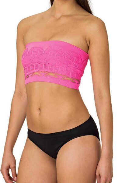 Emay Жіночий чорний двошаровий в'язаний бюстгальтер без бретелей 4050