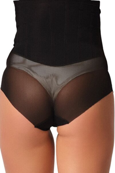 Emay Жіночий чорний тюлевий корсет з лазерним вирізом 2945s