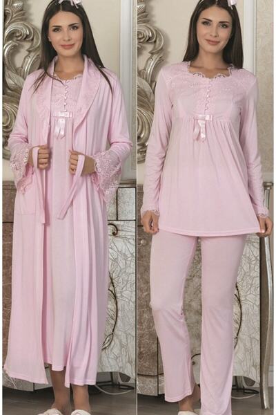 Mecit بيجامة نسائية 1924 باللون الوردي مكونة من 6 قطع