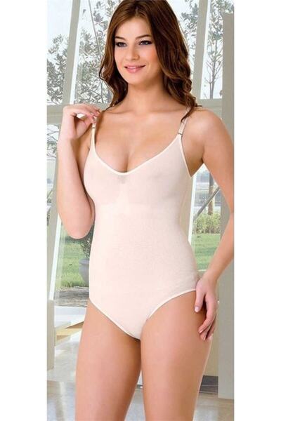 Emay Жіночий бежевий безшовний слип повної довжини на кнопках